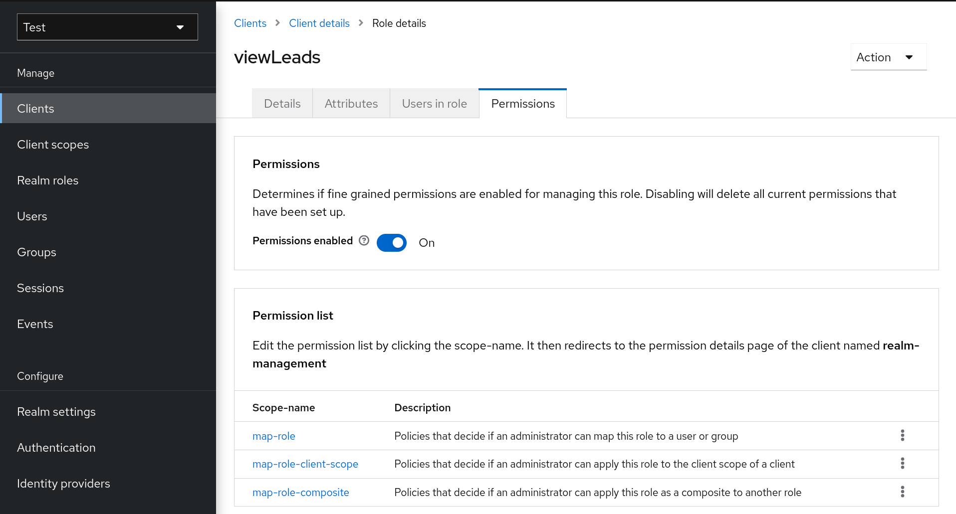 Fine grain view leads permissions